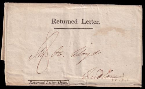 The wrapper of Return Letter Office from 1816 The wrapper of Return Letter Office from 1816