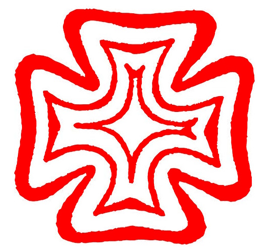 Red Maltese Cross obliterator