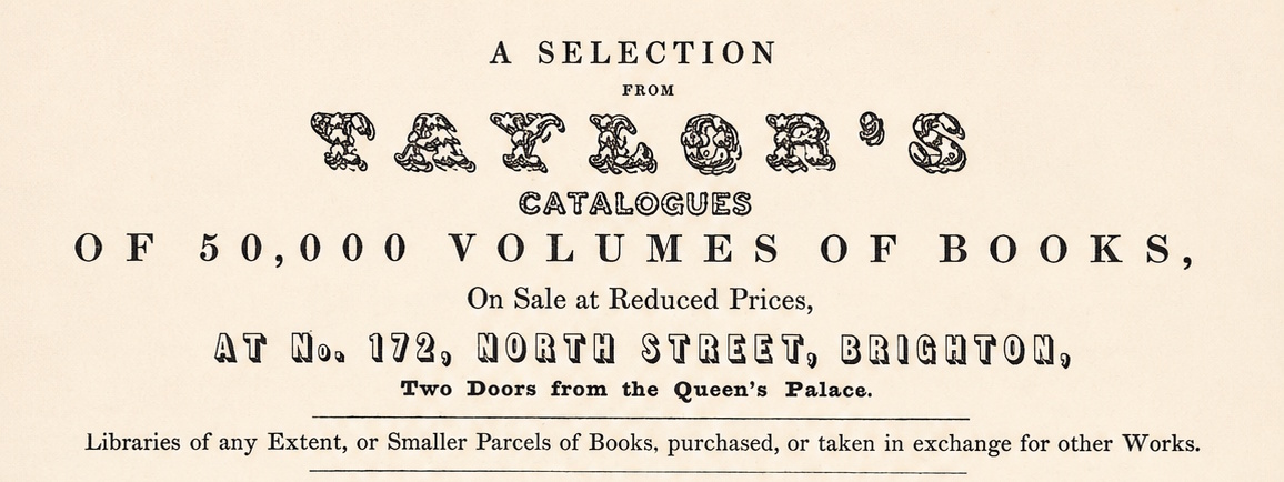 Taylor's Book Catalogue advertisement inside Mulready letter sheet