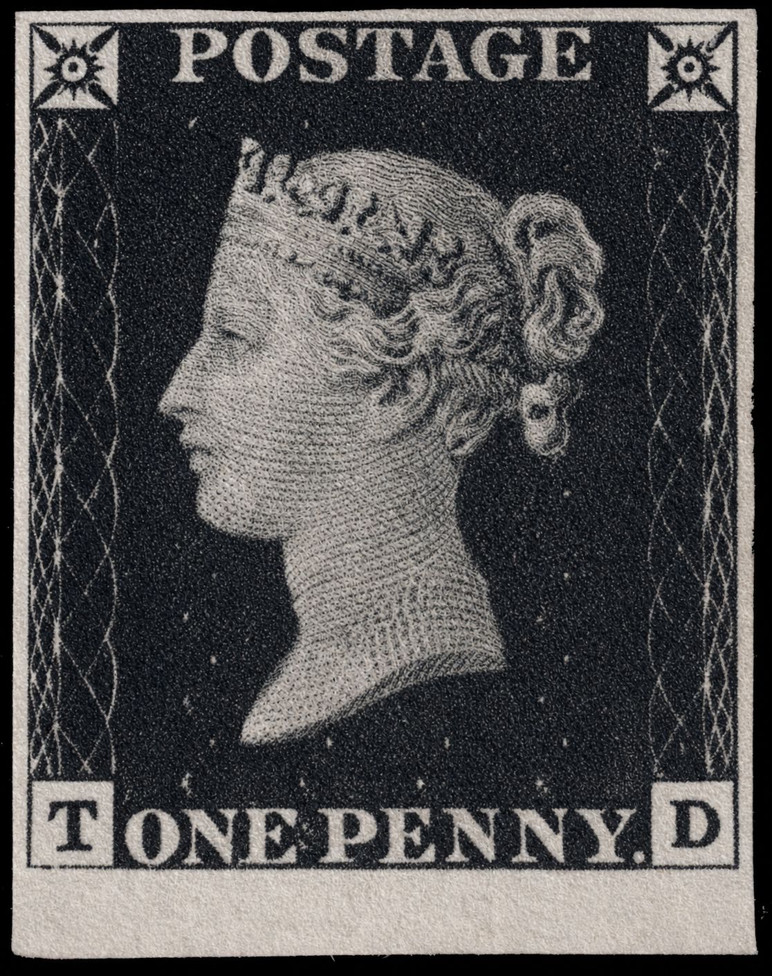 The Penny Black stamp from 1840