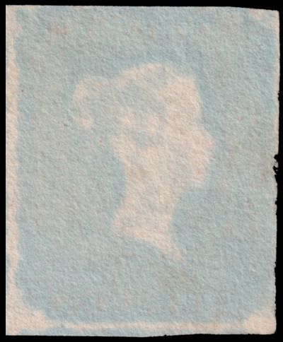 The watermark on the reverse side of Penny Red from 1841