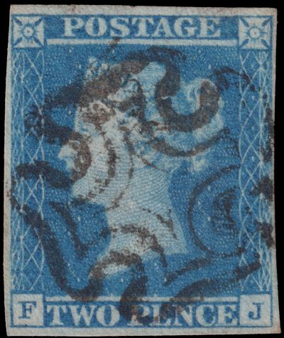 Two Pence Blue stamp from 1841