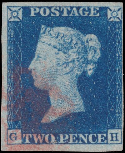 Two Pence Blue, the first postage stamp of the world