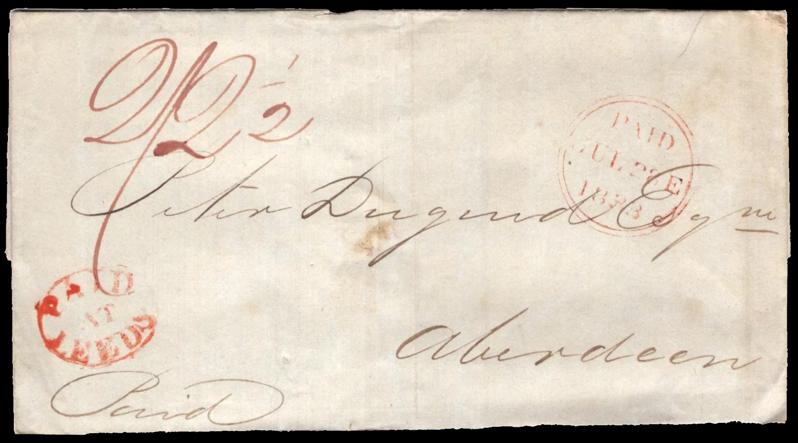 Expensive letter posted in Scotland in 1833