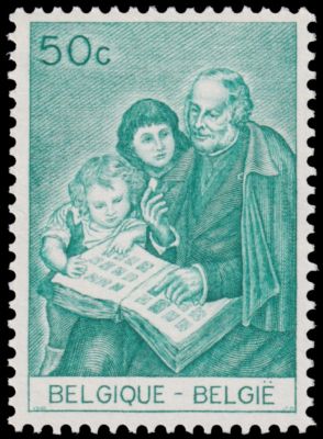Stamp collectors on stamp of Belgium 1965