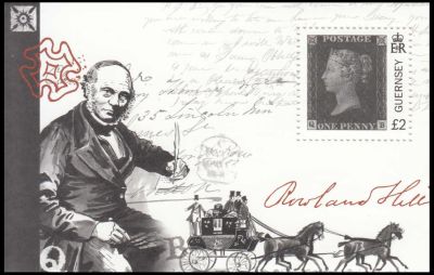 Sir Rowland Hill on Souvenir Sheet of Guernsey 2015