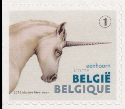 Unicorn on stamp of Belgium 2011