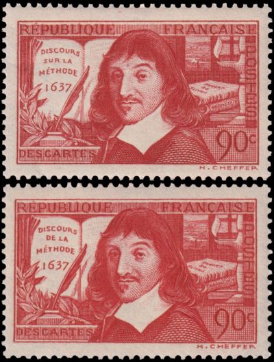 René Descartes on stamp of France 1937