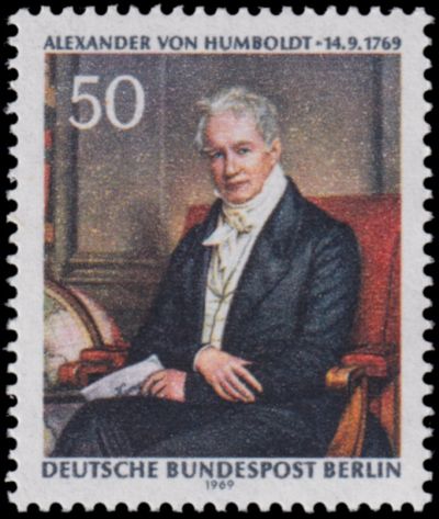Alexander von Humboldt on stamp of West Berlin 1969 Alexander von Humboldt on stamp of West Berlin 1969