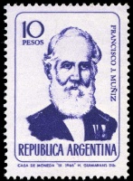 Francisco Javier Muniz on stamp of Argentina 1966