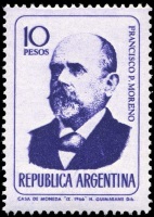 Francisco Pascasio Moreno on stamp of Argentina 1966