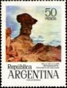 Ischigualasto national park on stamp of Argentina 1976