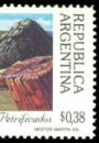 Petrified wood from the Monumento natural Bosques Petrificados on stamp of Argentina 1992