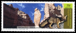 Talampaya national park on stamp of Argentina 1999