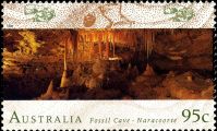 Fossil cave - Naracoorte on stamp of Australia 1996