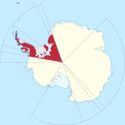 The British Antarctic Territory on the map of Antarctica