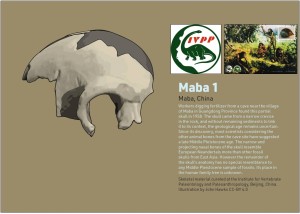 Skull of Maba Man on illustration of John Hawk and stamp of Hong Kong 2014