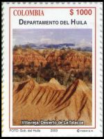 Tatacoa Desert on stamp of Colombia 2003