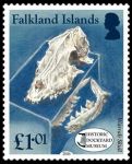 Warrah skull on stamp of Falkland Islands 2016