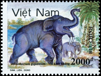 Deinotherium giganteum on stamp of Vietnam 1991