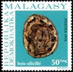 Petrified wood on Mineral stamps of Madagascar 1976