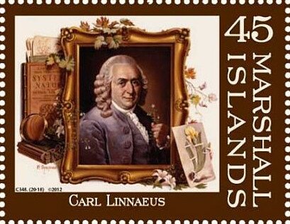 Carl von Linne on stamp of the Marshall Islands 2012