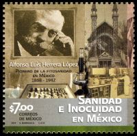 Alfonso Luis Herrera on stamp of Mexico 2011