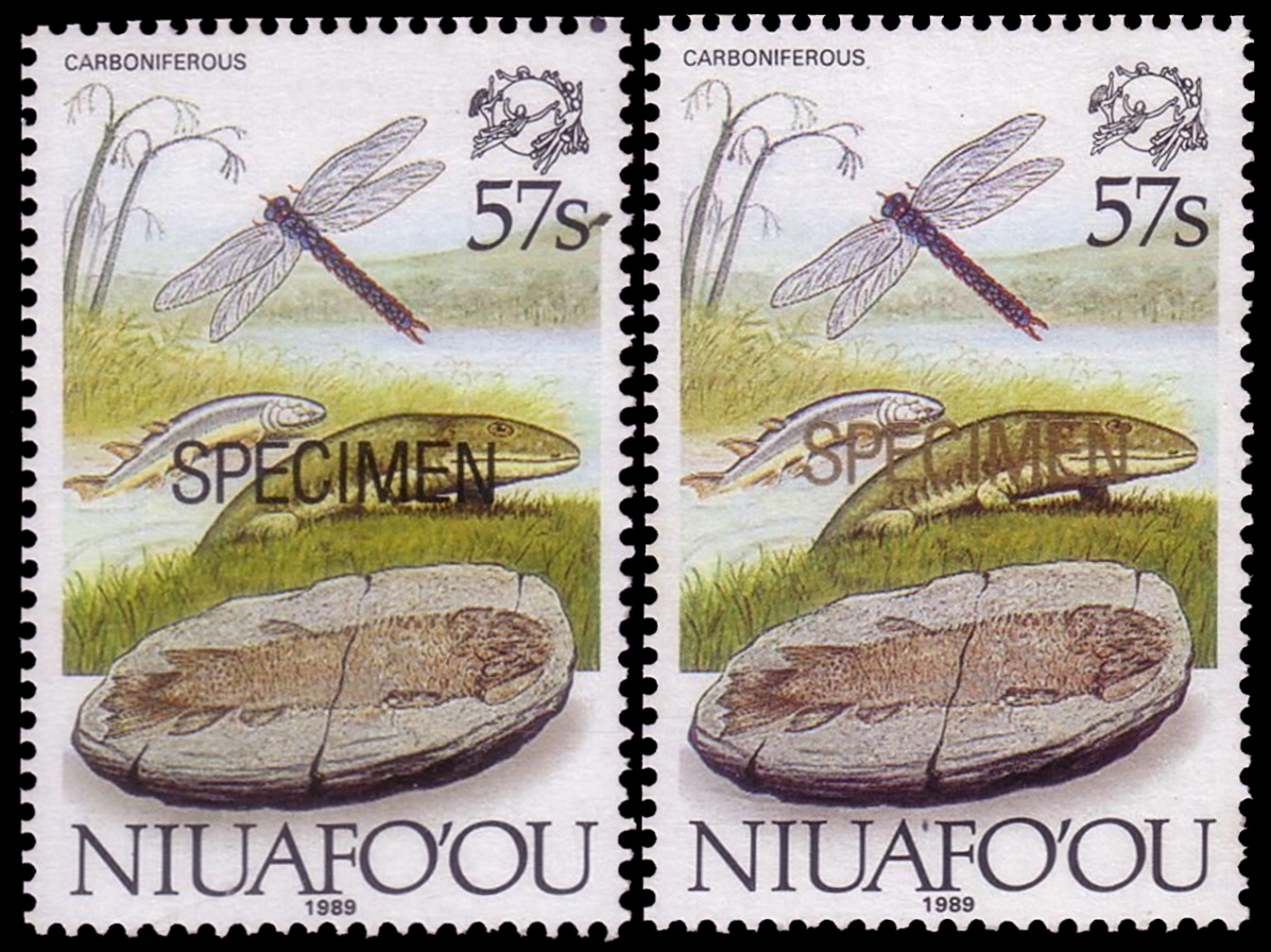 Cromalin proof of Dinosaurs stamp of Niuafo’ou 1993