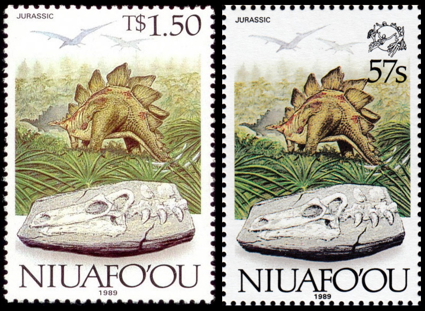Stegosaurus on stamps of Niuafo’ou 1989