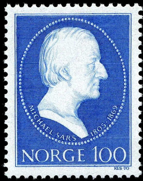 Michael Sars on stamp of Norway 1970