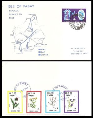 Letter with carriage labels of Pabay Island from 1962