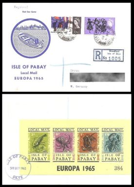 Letter with carriage labels of Pabay Island from 1965