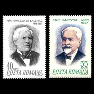Ionescu de la Brad and Emil Racovita on stamps of Romania 1968
