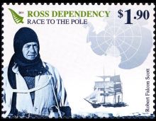 Robert Falcon Scott  on stamp of the Ross Dependency 2011