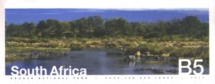 Landscape of Kruger National Park on stamp of South Africa 2014