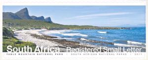 Landscape of Table Mountain National Park on stamp of South Africa 2017
