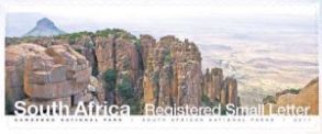 Landscape of Camdeboo National Park on stamp of South Africa 2017