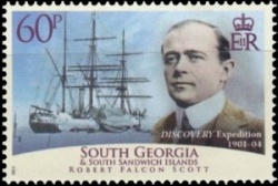 Robert Falcon Scott  on stamps of South Georgia and the South Sandwich Islands 2011