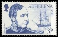 Captain Robert FitzRoy on stamp of St Helena 1986