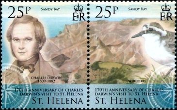 Charles Darwin on stamp of St Helena 2006