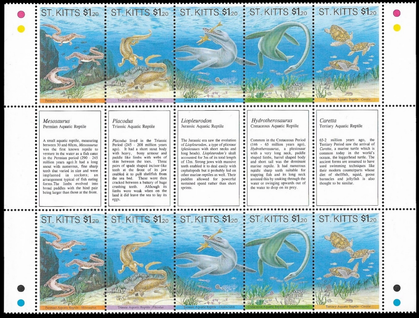  - paleontology stamps of Saint Kitts