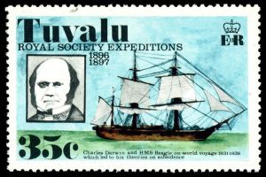 Charles Darwin on stamps of Tuvalu 1977