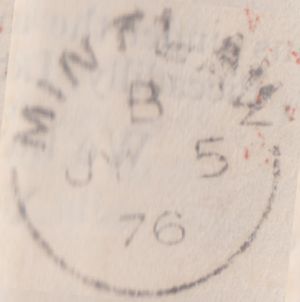 The postmark at destination