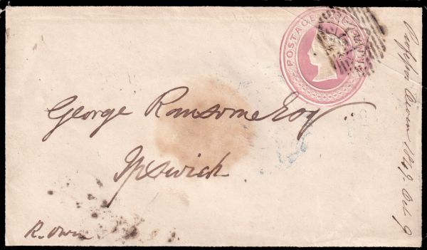 Letter from Professor Richard Owen to George Ransome in Ipswich, posted in 1849