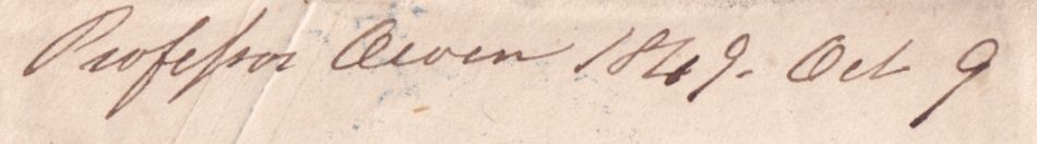 The sender name and the date of receipt, added by George Ransome on the right side of the envelope