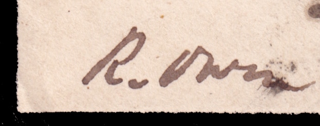 The signature of Professor Richard Owen on the front of the envelope