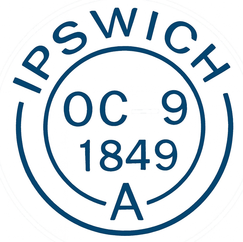 The arrival postmark of Ipswich Post Office, dated October 9, 1849