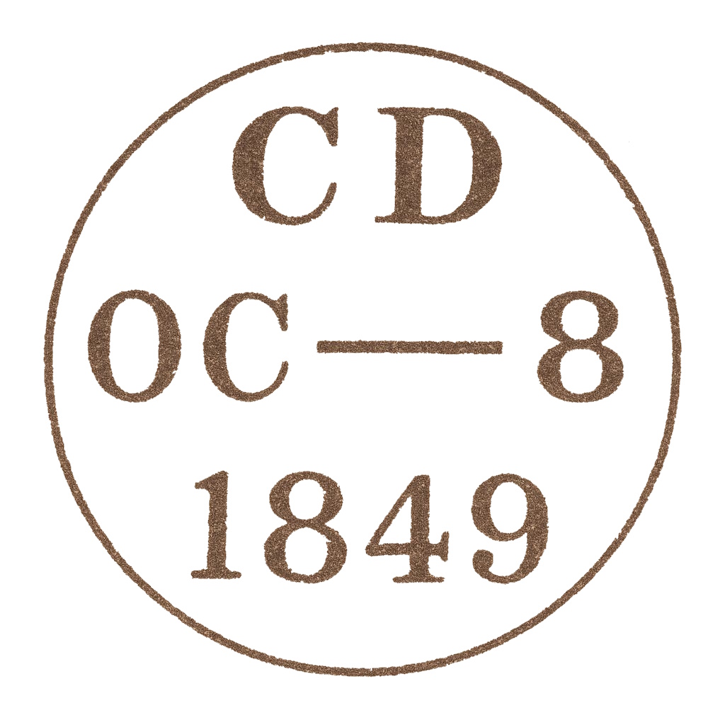 The postmark of London Inland Post Office, dated October 8, 1849