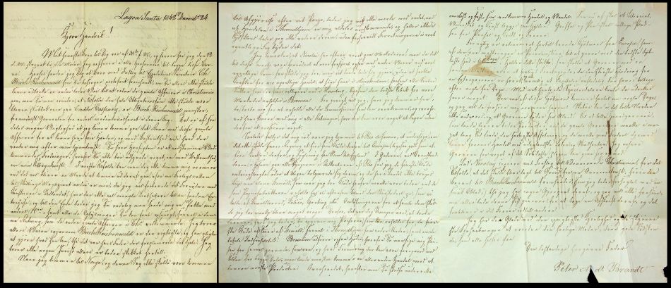 Letter from Peter Andreas Brandt 1842