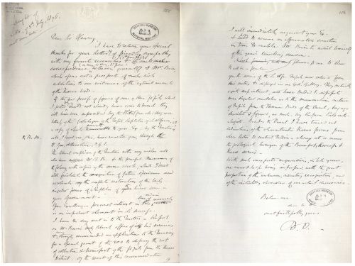 The letter sent by Richard Owen to Sir Henry Barkly in July 5th 1876